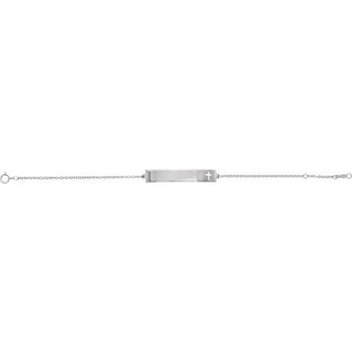 Platinum Engravable Pierced Cross Bar 6 1/2-7 1/2" Bracelet   