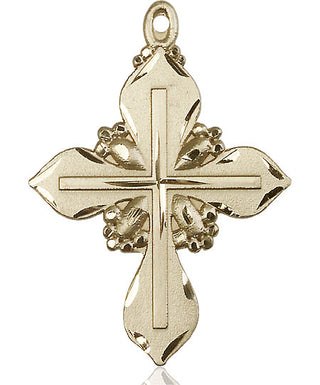 14kt Gold Filled Cross Medal Engraved Catholic Saint Jewelry
