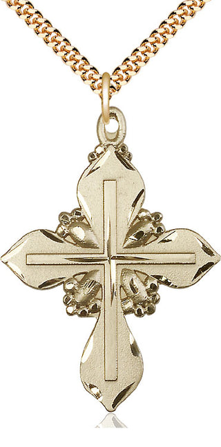 14kt Gold Filled Cross Medal Catholic Jewelry Engraved Catholic Saint Jewelry