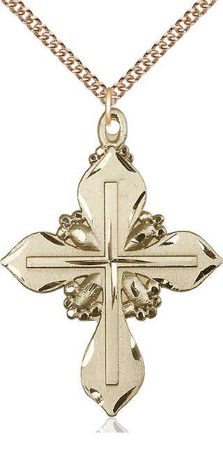 14kt Gold Filled Cross Medal Catholic Jewelry Engraved Catholic Saint Jewelry