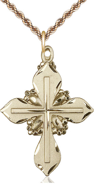 14kt Gold Filled Cross Medal Catholic Jewelry Engraved Catholic Saint Jewelry