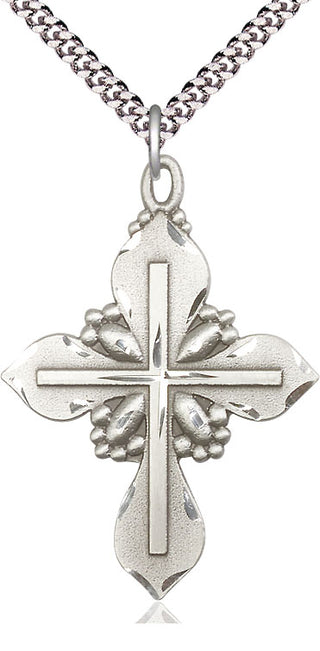 Sterling Silver Cross Medal Catholic Jewelry Engraved Catholic Saint Jewelry