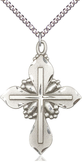 Sterling Silver Cross Medal Catholic Jewelry Engraved Catholic Saint Jewelry