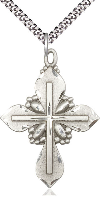 Sterling Silver Cross Medal Catholic Jewelry Engraved Catholic Saint Jewelry
