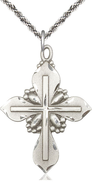 Sterling Silver Cross Medal Catholic Jewelry Engraved Catholic Saint Jewelry