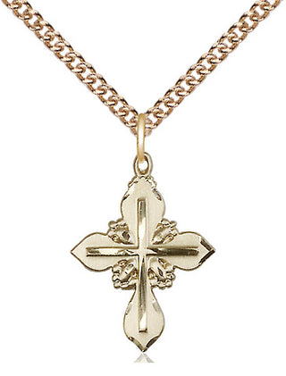 14kt Gold Filled Cross Medal Religious Jewelry Engraved Catholic Saint Jewelry