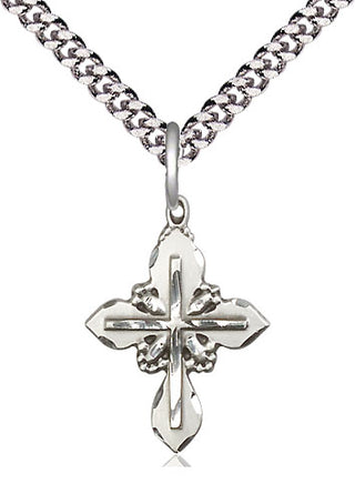 Sterling Silver Cross Medal Religious Jewelry Engraved Catholic Saint Jewelry