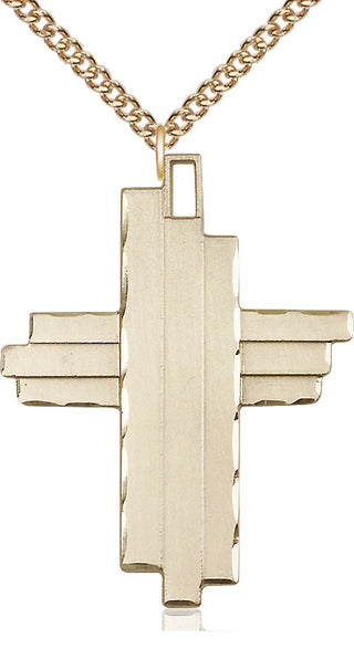 14kt Gold Filled Cross Medal Catholic Jewelry
