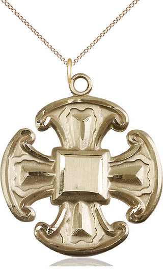 14kt Gold Filled Cross Medal Catholic Jewelry