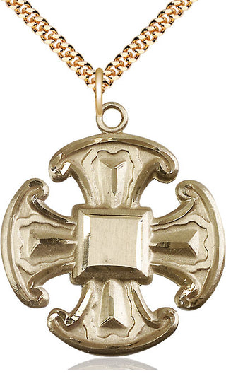 14kt Gold Filled Cross Medal Catholic Jewelry
