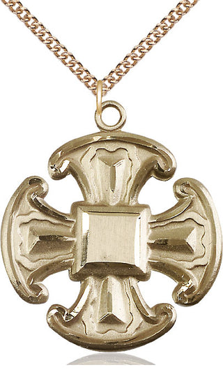 14kt Gold Filled Cross Medal Catholic Jewelry