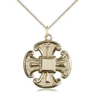14kt Gold Filled Cross Medal Catholic Jewelry