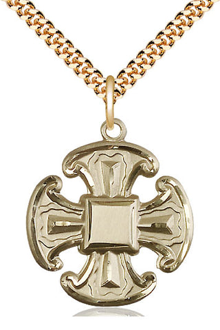 14kt Gold Filled Cross Medal Catholic Jewelry