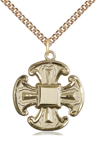14kt Gold Filled Cross Medal Catholic Jewelry