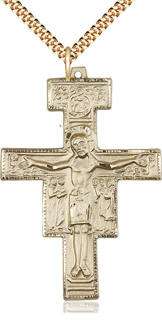 14kt Gold Filled San Damiano Medal Catholic Jewelry