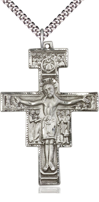 Pewter San Damiano Medal Catholic Jewelry