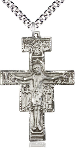 Pewter San Damiano Medal Catholic Jewelry