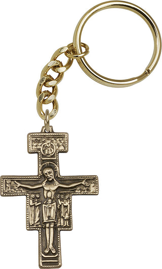 Gold Oxide San Damiano Keychain