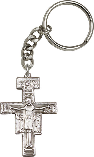 Silver Oxide San Damiano Keychain