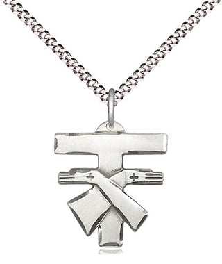 Sterling Silver Franciscan Cross Medal Religious Jewelry Engraved Catholic Saint Jewelry