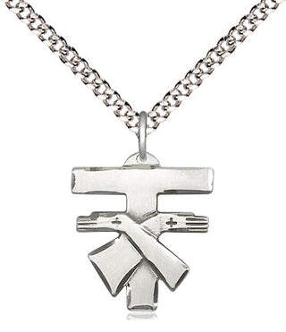Sterling Silver Franciscan Cross Medal Religious Jewelry Engraved Catholic Saint Jewelry