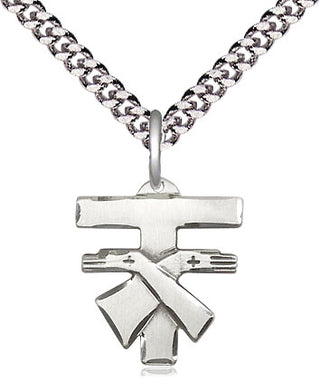 Sterling Silver Franciscan Cross Medal Religious Jewelry Engraved Catholic Saint Jewelry