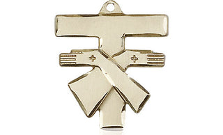 14kt Gold Filled Franciscan Cross Medal Engraved Catholic Saint Jewelry