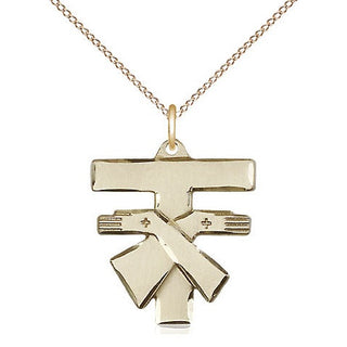 14kt Gold Filled Franciscan Cross Medal Religious Jewelry Engraved Catholic Saint Jewelry