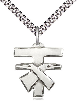 Pewter Franciscan Cross Medal Religious Jewelry Engraved Catholic Saint Jewelry