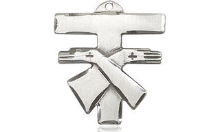 Sterling Silver Franciscan Cross Medal Engraved Catholic Saint Jewelry