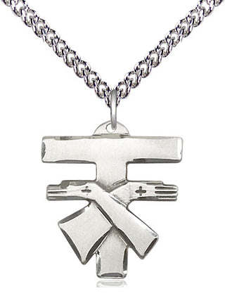 Sterling Silver Franciscan Cross Medal Religious Jewelry Engraved Catholic Saint Jewelry
