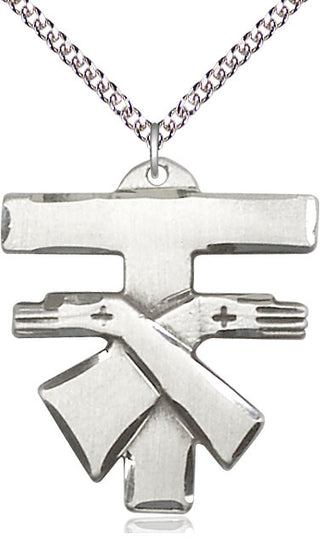 Sterling Silver Franciscan Cross Medal Catholic Jewelry Engraved Catholic Saint Jewelry