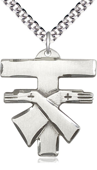 Sterling Silver Franciscan Cross Medal Catholic Jewelry Engraved Catholic Saint Jewelry