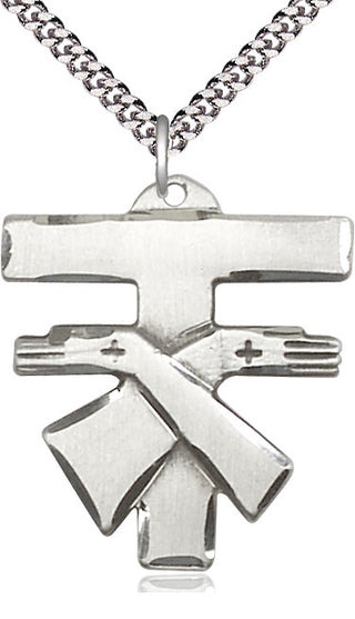 Sterling Silver Franciscan Cross Medal Catholic Jewelry Engraved Catholic Saint Jewelry