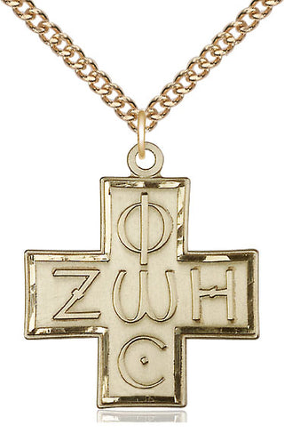 14kt Gold Light & Life Cross Medal