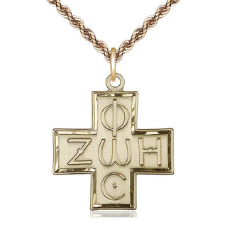 14kt Gold Light & Life Cross Medal