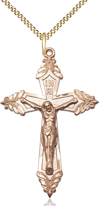 14kt Gold Filled Crucifix Medal Catholic Jewelry