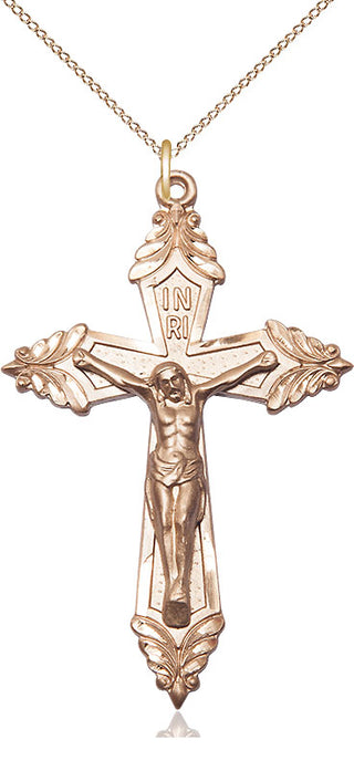14kt Gold Crucifix Medal