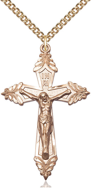 14kt Gold Crucifix Medal