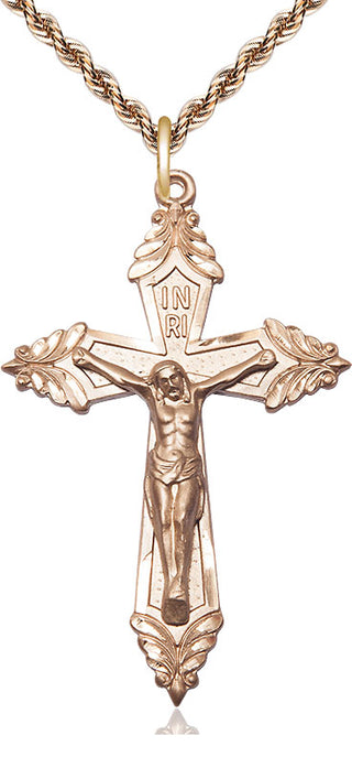 14kt Gold Crucifix Medal