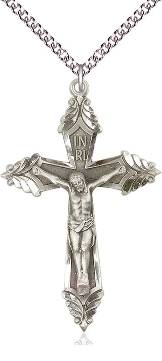 Sterling Silver Crucifix Medal Catholic Jewelry
