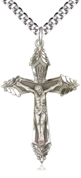 Sterling Silver Crucifix Medal Catholic Jewelry