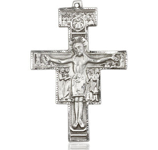 Sterling Silver San Damiano Crucifix Medal Religious Jewelry