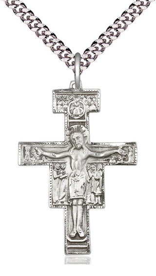 Sterling Silver San Damiano Crucifix Medal Religious Jewelry