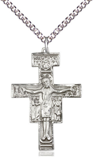 Sterling Silver San Damiano Crucifix Medal Religious Jewelry