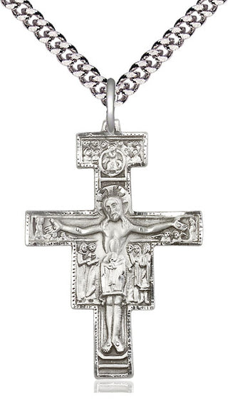 Sterling Silver San Damiano Crucifix Medal Religious Jewelry