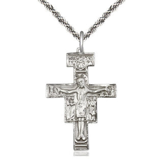 Sterling Silver San Damiano Crucifix Medal Religious Jewelry