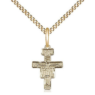 14kt Gold Filled San Damiano Crucifix Medal Religious and Catholic Jewelry