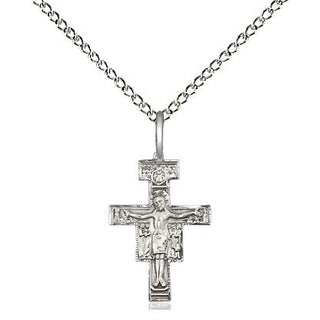 Sterling Silver San Damiano Crucifix Medal Religious and Catholic Jewelry