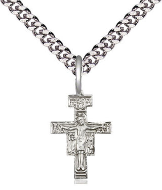 Sterling Silver San Damiano Crucifix Medal Religious and Catholic Jewelry